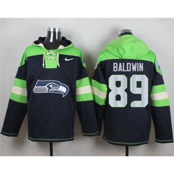 Seahawks #89 Doug Baldwin Steel Blue Player Pullover NFL Hoodie Seahawks #89 Doug Baldwin Steel Blue Player Pullover NFL Hoodie