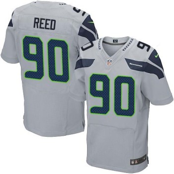 Seahawks #90 Jarran Reed Grey Alternate Men's Stitched NFL Elite Jersey Seahawks #90 Jarran Reed Grey Alternate Men's Stitched NFL Elite Jersey