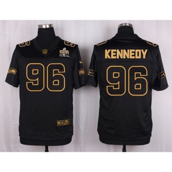 Seahawks #96 Cortez Kennedy Black Men's Stitched NFL Elite Pro Line Gold Collection Jersey