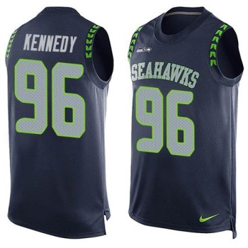 Seahawks #96 Cortez Kennedy Steel Blue Team Color Men's Stitched NFL Limited Tank Top Jersey Seahawks #96 Cortez Kennedy Steel Blue Team Color Men's Stitched NFL Limited Tank Top Jersey