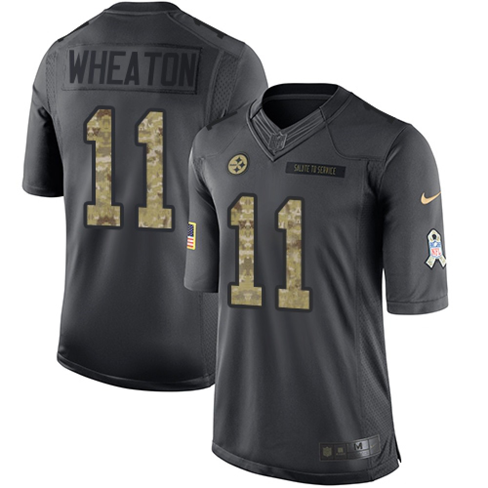 Steelers #11 Markus Wheaton Black Youth Stitched NFL Limited 2016 Salute to Service Jersey
