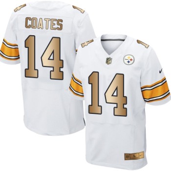 Steelers #14 Sammie Coates White Men's Stitched NFL Elite Gold Jersey Steelers #14 Sammie Coates White Men's Stitched NFL Elite Gold Jersey
