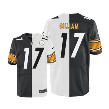 Steelers #17 Joe Gilliam White/Black Men's Stitched NFL Elite Split Jersey Steelers #17 Joe Gilliam White/Black Men's Stitched NFL Elite Split Jersey