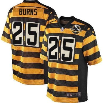 Steelers #25 Artie Burns Yellow/Black Alternate Men's Stitched NFL 80TH Throwback Elite Jersey Steelers #25 Artie Burns Yellow/Black Alternate Men's Stitched NFL 80TH Throwback Elite Jersey