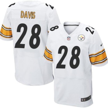Steelers #28 Sean Davis White Men's Stitched NFL Elite Jersey Steelers #28 Sean Davis White Men's Stitched NFL Elite Jersey