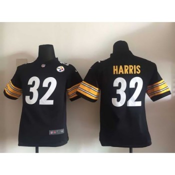Steelers #32 Franco Harris Black Team Color Youth Stitched NFL Elite Jersey