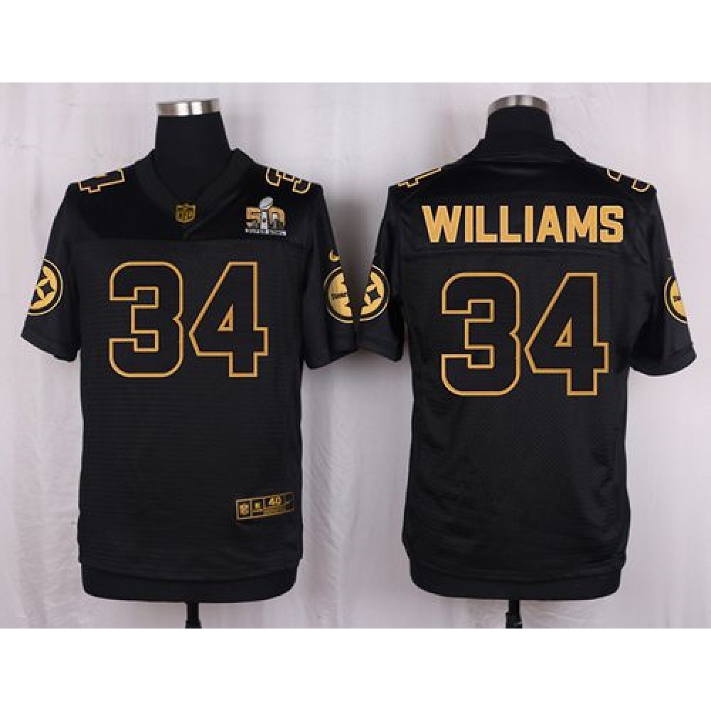 Steelers #34 DeAngelo Williams Black Men's Stitched NFL Elite Pro Line Gold Collection Jersey