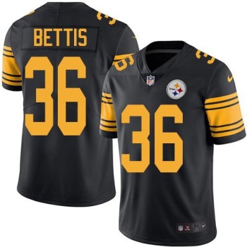Steelers #36 Jerome Bettis Black Men's Stitched NFL Limited Rush Jersey
