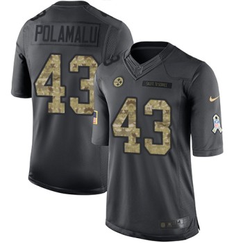 Steelers #43 Troy Polamalu Black Youth Stitched NFL Limited 2016 Salute to Service Jersey Steelers #43 Troy Polamalu Black Youth Stitched NFL Limited 2016 Salute to Service Jersey