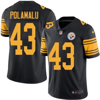 Steelers #43 Troy Polamalu Black Youth Stitched NFL Limited Rush Jersey Steelers #43 Troy Polamalu Black Youth Stitched NFL Limited Rush Jersey