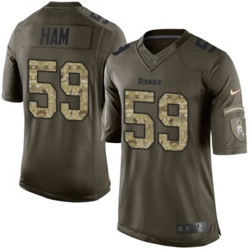 Steelers #59 Jack Ham Green Men's Stitched NFL Limited Salute to Service Jersey