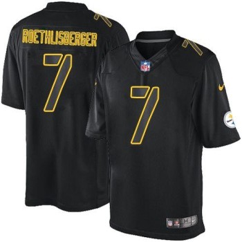 Steelers #7 Ben Roethlisberger Black Men's Stitched NFL Impact Limited Jersey