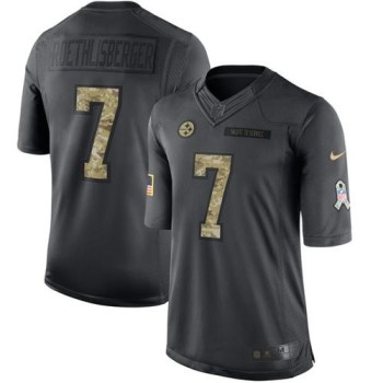 Steelers #7 Ben Roethlisberger Black Youth Stitched NFL Limited 2016 Salute to Service Jersey Steelers #7 Ben Roethlisberger Black Youth Stitched NFL Limited 2016 Salute to Service Jersey