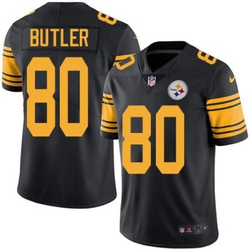 Steelers #80 Jack Butler Black Men's Stitched NFL Limited Rush Jersey