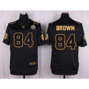 Steelers #84 Antonio Brown Black Men's Stitched NFL Elite Pro Line Gold Collection Jersey
