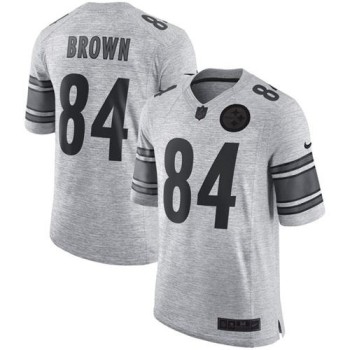 Steelers #84 Antonio Brown Gray Men's Stitched NFL Limited Gridiron Gray II Jersey Steelers #84 Antonio Brown Gray Men's Stitched NFL Limited Gridiron Gray II Jersey