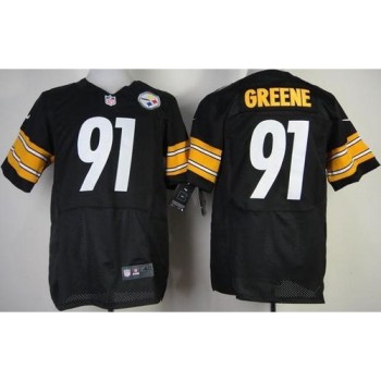Steelers #91 Kevin Greene Black Team Color Men's Stitched NFL Elite Jersey