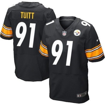 Steelers #91 Stephon Tuitt Black Team Color Men's Stitched NFL Elite Jersey