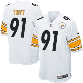 Steelers #91 Stephon Tuitt White Youth Stitched NFL Elite Jersey