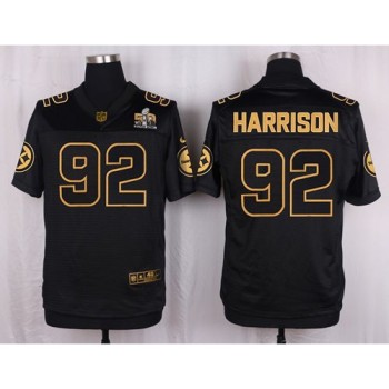 Steelers #92 James Harrison Black Men's Stitched NFL Elite Pro Line Gold Collection Jersey