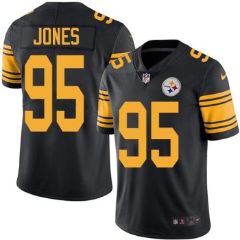 Steelers #95 Jarvis Jones Black Men's Stitched NFL Limited Rush Jersey