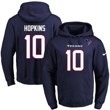 Texans #10 DeAndre Hopkins Navy Blue Name & Number Pullover NFL Hoodie Texans #10 DeAndre Hopkins Navy Blue Name & Number Pullover NFL Hoodie