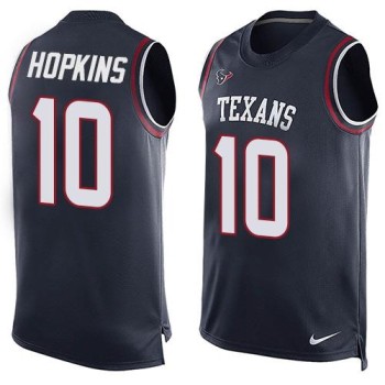 Texans #10 DeAndre Hopkins Navy Blue Team Color Men's Stitched NFL Limited Tank Top Jersey Texans #10 DeAndre Hopkins Navy Blue Team Color Men's Stitched NFL Limited Tank Top Jersey