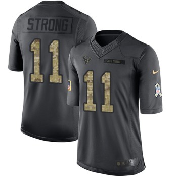 Texans #11 Jaelen Strong Black Men's Stitched NFL Limited 2016 Salute to Service Jersey Texans #11 Jaelen Strong Black Men's Stitched NFL Limited 2016 Salute to Service Jersey