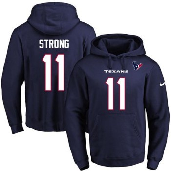 Texans #11 Jaelen Strong Navy Blue Name & Number Pullover NFL Hoodie Texans #11 Jaelen Strong Navy Blue Name & Number Pullover NFL Hoodie