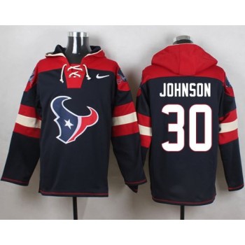 Texans #30 Kevin Johnson Navy Blue Player Pullover NFL Hoodie Texans #30 Kevin Johnson Navy Blue Player Pullover NFL Hoodie