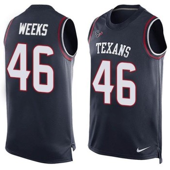 Texans #46 Jon Weeks Navy Blue Team Color Men's Stitched NFL Limited Tank Top Jersey Texans #46 Jon Weeks Navy Blue Team Color Men's Stitched NFL Limited Tank Top Jersey