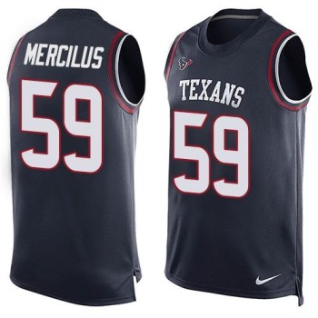 Texans #59 Whitney Mercilus Navy Blue Team Color Men's Stitched NFL Limited Tank Top Jersey Texans #59 Whitney Mercilus Navy Blue Team Color Men's Stitched NFL Limited Tank Top Jersey