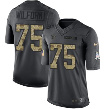 Texans #75 Vince Wilfork Black Men's Stitched NFL Limited 2016 Salute to Service Jersey