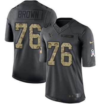 Texans #76 Duane Brown Black Men's Stitched NFL Limited 2016 Salute to Service Jersey Texans #76 Duane Brown Black Men's Stitched NFL Limited 2016 Salute to Service Jersey