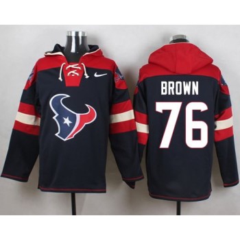 Texans #76 Duane Brown Navy Blue Player Pullover NFL Hoodie Texans #76 Duane Brown Navy Blue Player Pullover NFL Hoodie