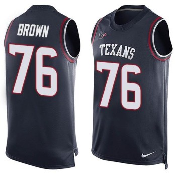 Texans #76 Duane Brown Navy Blue Team Color Men's Stitched NFL Limited Tank Top Jersey Texans #76 Duane Brown Navy Blue Team Color Men's Stitched NFL Limited Tank Top Jersey