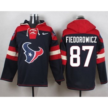 Texans #87 C.J. Fiedorowicz Navy Blue Player Pullover NFL Hoodie Texans #87 C.J. Fiedorowicz Navy Blue Player Pullover NFL Hoodie