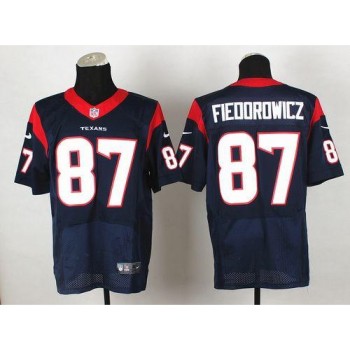 Texans #87 C.J. Fiedorowicz Navy Blue Team Color Men's Stitched NFL Elite Jersey Texans #87 C.J. Fiedorowicz Navy Blue Team Color Men's Stitched NFL Elite Jersey