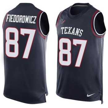 Texans #87 C.J. Fiedorowicz Navy Blue Team Color Men's Stitched NFL Limited Tank Top Jersey Texans #87 C.J. Fiedorowicz Navy Blue Team Color Men's Stitched NFL Limited Tank Top Jersey