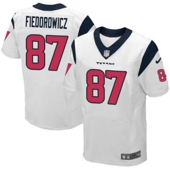 Texans #87 C.J. Fiedorowicz White Men's Stitched NFL Elite Jersey