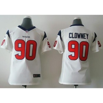 Texans #90 Jadeveon Clowney White Youth Stitched NFL Elite Jersey