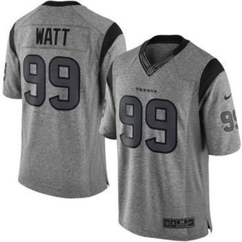 Texans #99 J.J. Watt Gray Men's Stitched NFL Limited Gridiron Gray Jersey Texans #99 J.J. Watt Gray Men's Stitched NFL Limited Gridiron Gray Jersey