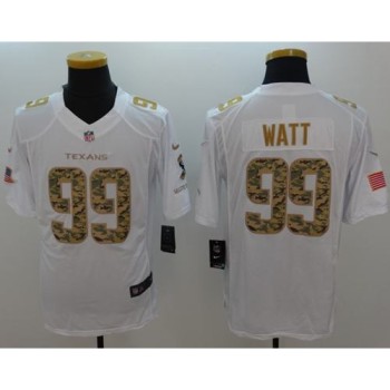 Texans #99 J.J. Watt White Men's Stitched NFL Limited Salute to Service Jersey
