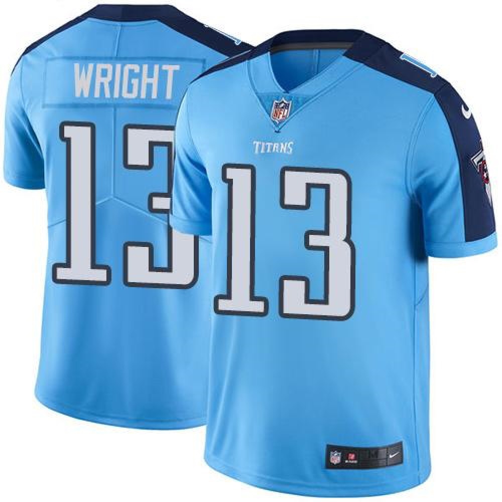 Titans #13 Kendall Wright Light Blue Youth Stitched NFL Limited Rush Jersey