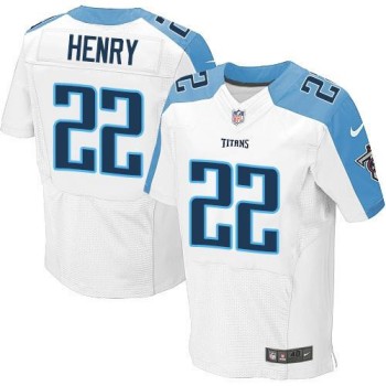 Titans #22 Derrick Henry White Men's Stitched NFL Elite Jersey Titans #22 Derrick Henry White Men's Stitched NFL Elite Jersey