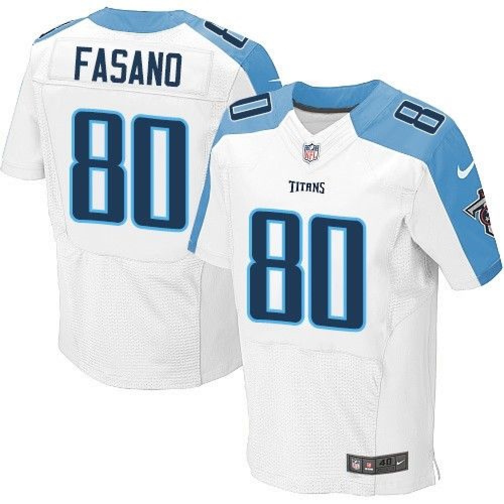 Titans #80 Anthony Fasano White Men's Stitched NFL Elite Jersey