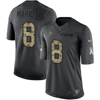 Titans #8 Marcus Mariota Black Youth Stitched NFL Limited 2016 Salute to Service Jersey Titans #8 Marcus Mariota Black Youth Stitched NFL Limited 2016 Salute to Service Jersey