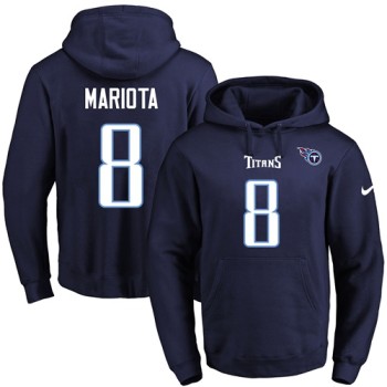 Titans #8 Marcus Mariota Navy Blue Name & Number Pullover NFL Hoodie Titans #8 Marcus Mariota Navy Blue Name & Number Pullover NFL Hoodie
