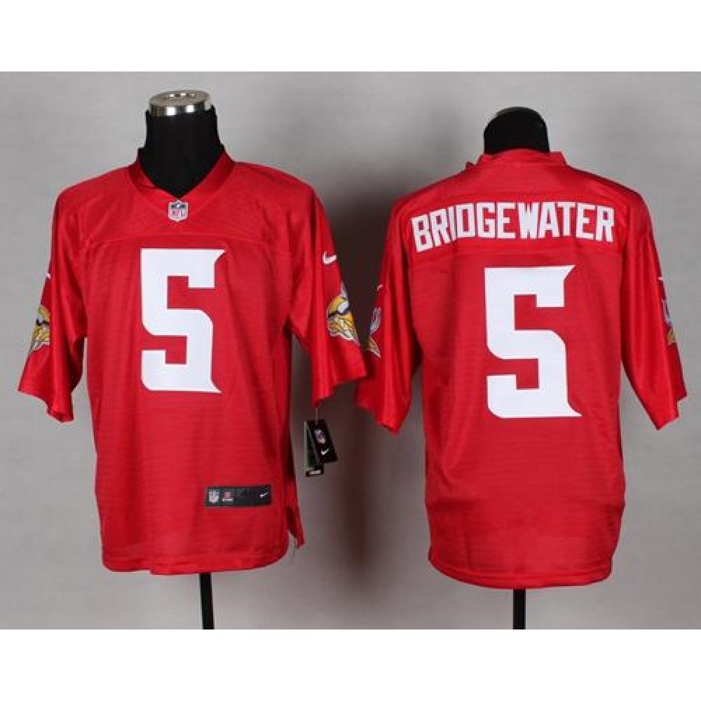 Vikings #5 Teddy Bridgewater Red Men's Stitched NFL Elite QB Practice Jersey