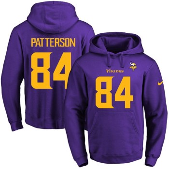 Vikings #84 Cordarrelle Patterson Purple(Gold No.) Name & Number Pullover NFL Hoodie